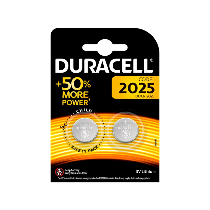 Duracell Pila Alcalina Boton CR2025 Larga Duracion Blister 2 Unidades 1