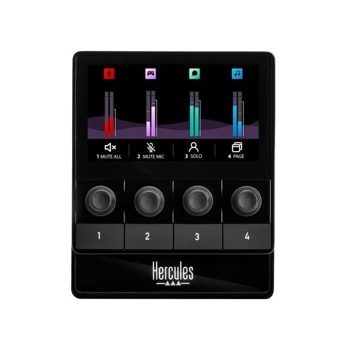Hercules Stream 100 Controlador de Audio Negro 4 Botones Compatible con Windows 10 11