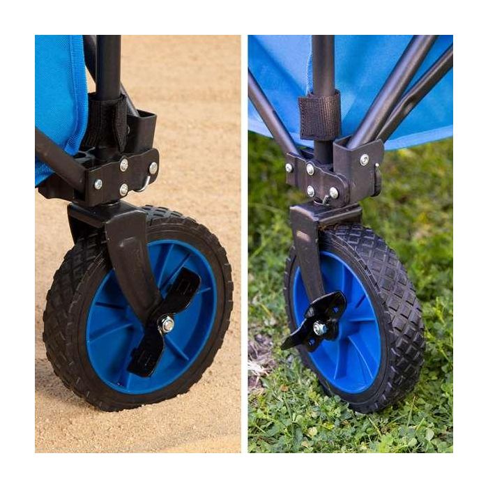 Carro Multiusos Aktive Azul Negro Poliéster PVC Acero 88 x 108 x 47 cm Plegable Playa 7