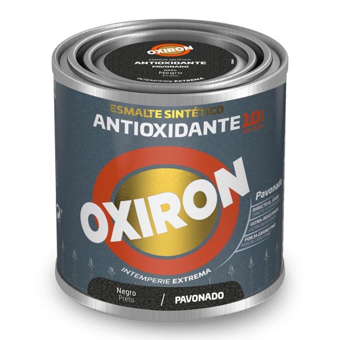 Esmalte sintético metálico antioxidante oxiron negro pavonado 250 ml titan 5809046