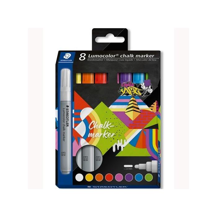 Staedtler Marcador De Tiza Líquida Lumocolor 344 C-Surtidos Estuche 8 Ud