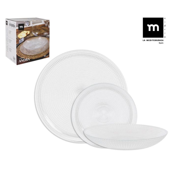 La Mediterranea Vajilla 18 Pcs Andra - Juego de Vajilla de Porcelana, Plato Grande, Plato Pequeño y Plato Hondo (2 Unidades) La Mediterranea Vajilla 18 Pcs Andra - Juego de Vajilla de Porcelana, Plato Grande, Plato Pequeño y Plato Hondo (2 Unidades)