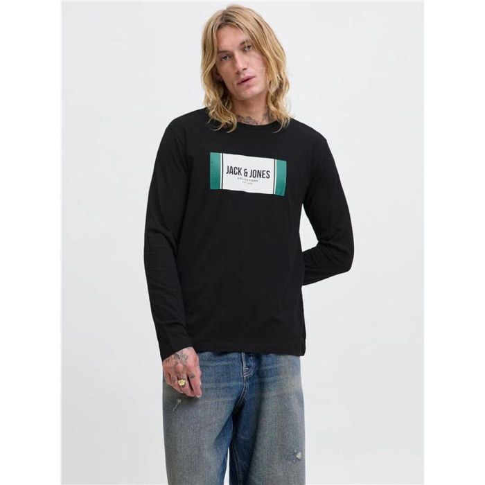 Camiseta de Manga Larga Hombre Jack & Jones Jjhayato Ls Crew Negro M 3
