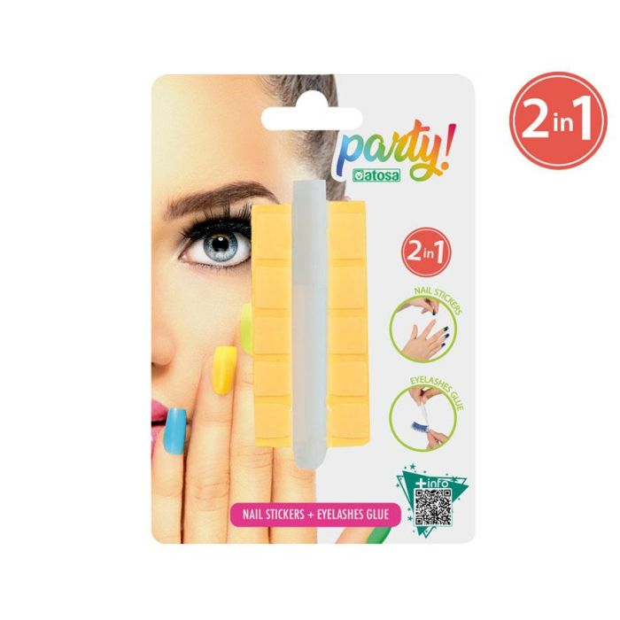 Adhesivo 2 En 1 Para Uñas Postizas Y Pestañas - Fijación Rápida y Segura para Looks de Fiesta y Disfraces