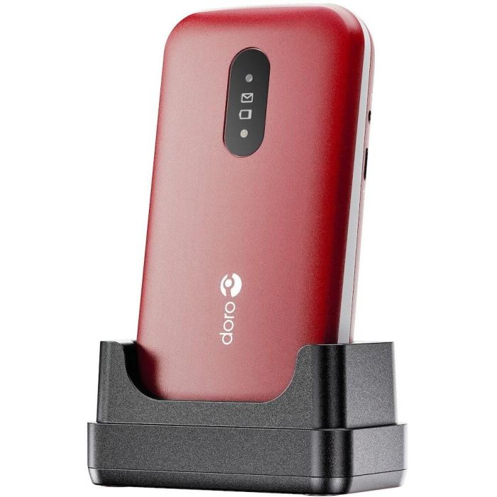 Doro 2820 Teléfono Móvil Concha 4G Rojo/Blanco con Pantalla 2.8", SIM Única, Batería 1000mAh, sin Adaptador de Corriente