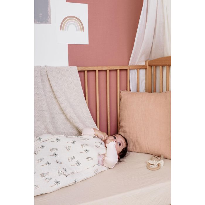 Manta para recién nacido CANDIDE - 70 cm - 3/9 meses - Blanco con estampado de tigre 4