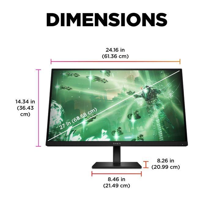 HP OMEN by HP 27 inch QHD 165Hz Gaming Monitor - OMEN 27q 20 HP OMEN by HP 27 inch QHD 165Hz Gaming Monitor - OMEN 27q 20