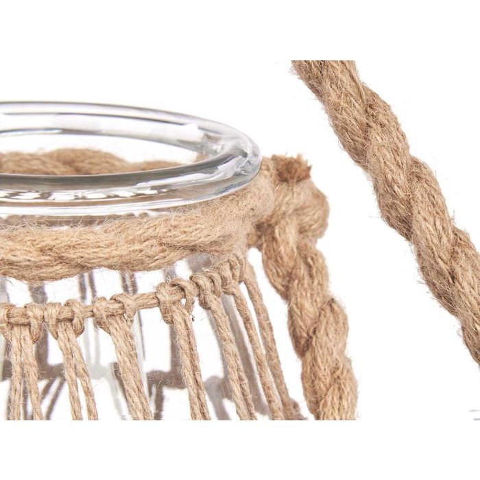 Portavela Vidrio Cuerda Natural Peq Giftdecor 16X21CM (6 Unidades) 2 Portavela Vidrio Cuerda Natural Peq Giftdecor 16X21CM (6 Unidades) 2