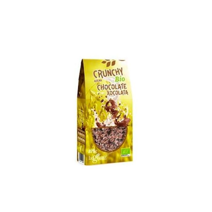 LA GRANA Muesli Crunchy de Avena Integral con Chocolate Ecológico 375g - Sin Leche en Polvo, Pasta de Cacao, Lecitina de Soja