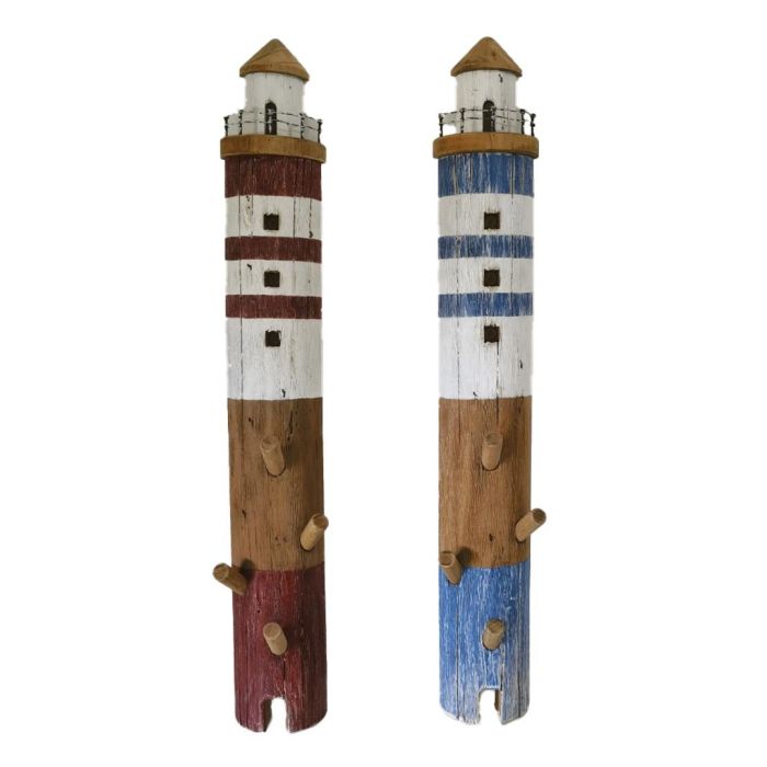 DKD Home Decor Marino dandou 26 Perchero de Pared, Azul, Rojo, Madera Reciclada, 10 x 77 x 12 cm (2 Unidades) DKD Home Decor Marino dandou 26 Perchero de Pared, Azul, Rojo, Madera Reciclada, 10 x 77 x 12 cm (2 Unidades)