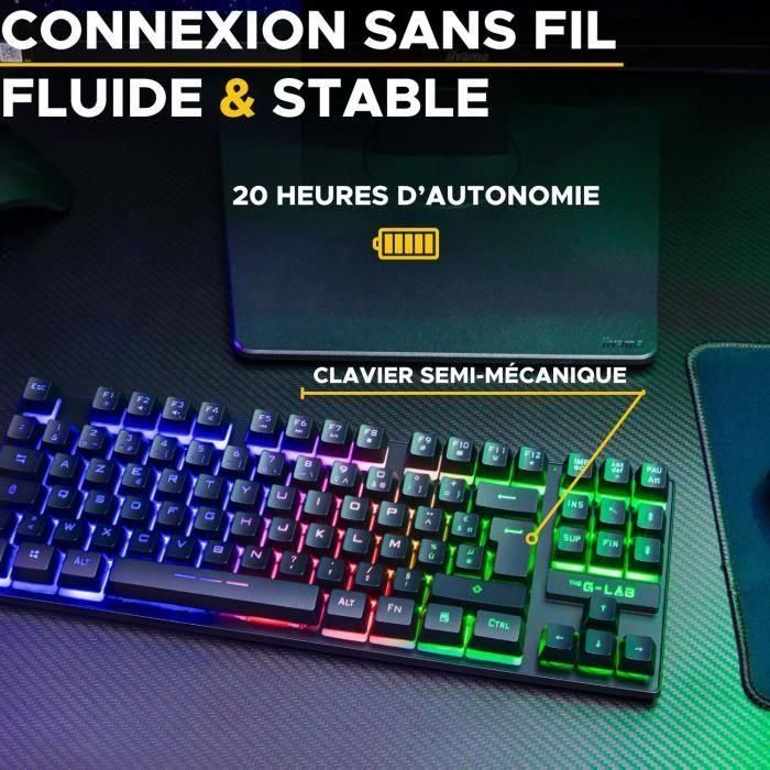 Teclado para juegos - The G-Lab - KEYZ CESIUM TKL WIRELESS - inalámbrico - azerty - Negro 1 Teclado para juegos - The G-Lab - KEYZ CESIUM TKL WIRELESS - inalámbrico - azerty - Negro 1