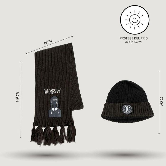 Gorro y Bufanda Wednesday Negro 4 Gorro y Bufanda Wednesday Negro 4