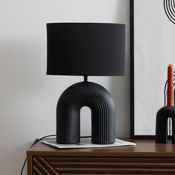 Lámpara Archi Cerámica Negra Home Deco Factory 5