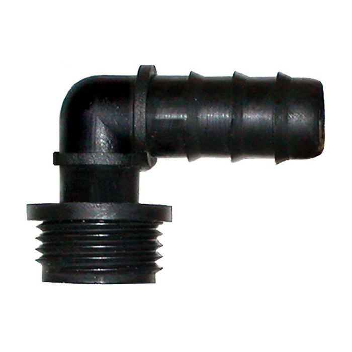 Aqua Control Codo Mixto para Tubo Ø16 mm a Rosca Macho ½ Pulg, Polipropileno Negro, 4 Unidades Aqua Control Codo Mixto para Tubo Ø16 mm a Rosca Macho ½ Pulg, Polipropileno Negro, 4 Unidades
