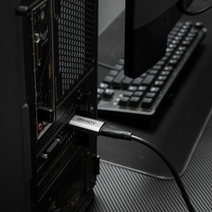 Adaptador DisplayPort a HDMI LINDY 8K60 ACTIVE Gris 2 Adaptador DisplayPort a HDMI LINDY 8K60 ACTIVE Gris 2