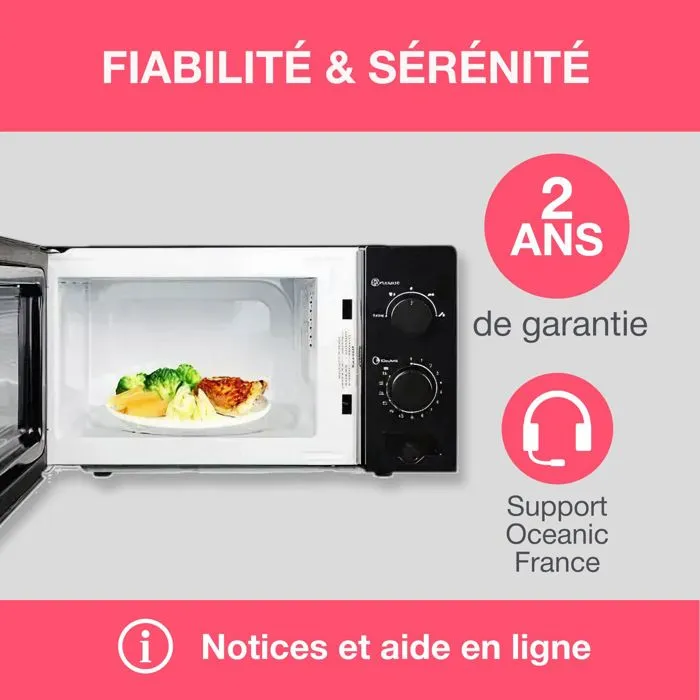 Oceanic OCEAMO20B11 Microondas Negro 20L 45.4 x 26.1 x 32.6 cm