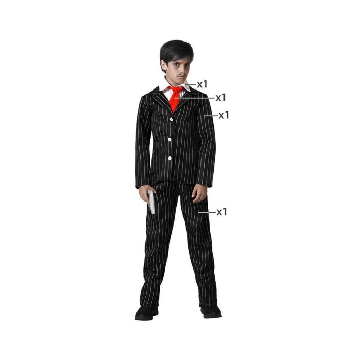 Disfraz Traje Fantasma Negro a Rayas Corbata Roja para Niño 7-9 Años - Halloween, Incluye Chaqueta, Pantalón, Camisa, Corbata Disfraz Traje Fantasma Negro a Rayas Corbata Roja para Niño 7-9 Años - Halloween, Incluye Chaqueta, Pantalón, Camisa, Corbata