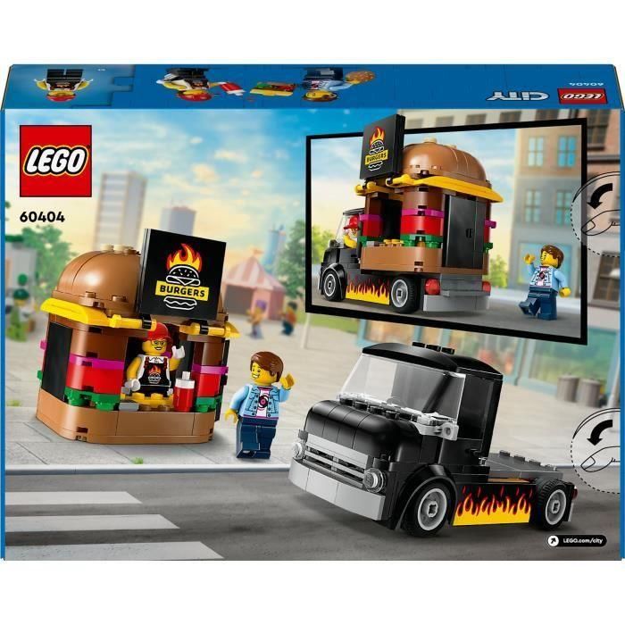 LEGO 60404 City Burgers Food Truck - Set de Construcción de Furgoneta de Juguete con Minifiguras 5