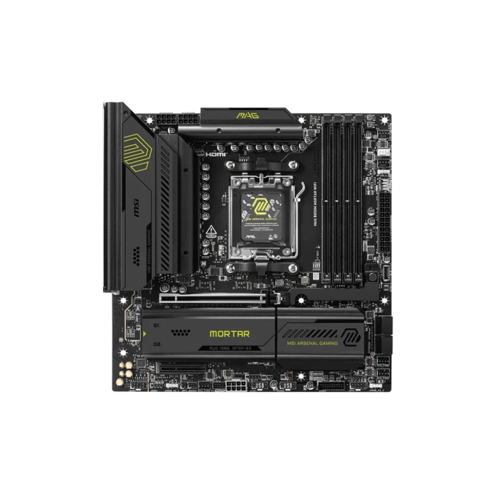 MSI Placa Base MAG B850M MORTAR WiFi AMD AM5 B850 4 DDR5 256GB WiFi 7 Bluetooth 5.4 5G LAN Micro ATX 911-7E61-001 1