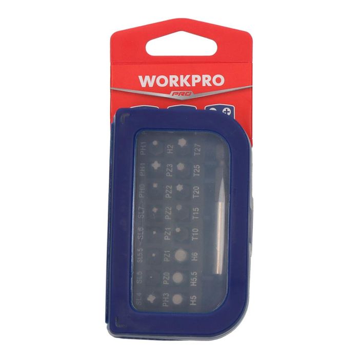 Workpro Juego de 31 puntas de destornillador, tamaños 3,4,5,5.5,6,7 mm, ph0,ph12,ph22,ph3, pz0,pz12,pz22,pz3, t10,t15,t20,t25,t27,t30, h2,h3,h4,h5,h5.5,h6, con soporte magnético 4