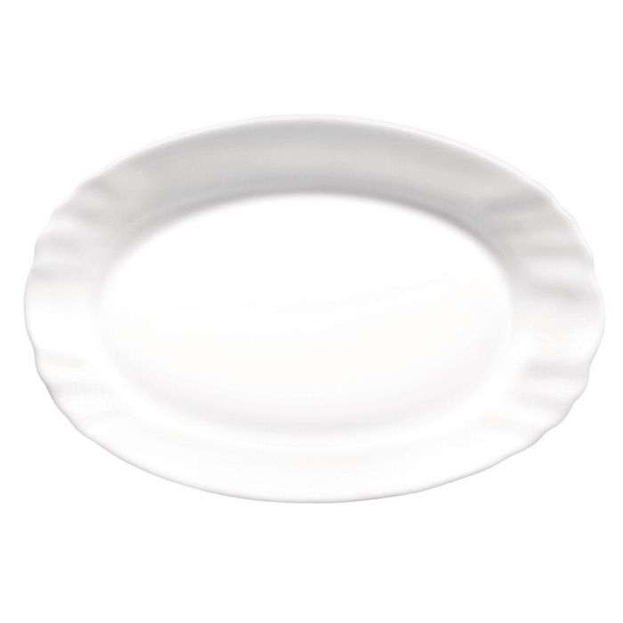 Fuente de Cocina Bormioli Rocco Ebro Ovalado Blanco Vidrio (22 cm) (24 Unidades) 2