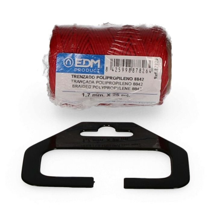 Edm Cordón trenzado polipropileno 8842 rojo, 1,7 mm x 25 m, alta tenacidad, protección solar 0 Edm Cordón trenzado polipropileno 8842 rojo, 1,7 mm x 25 m, alta tenacidad, protección solar 0