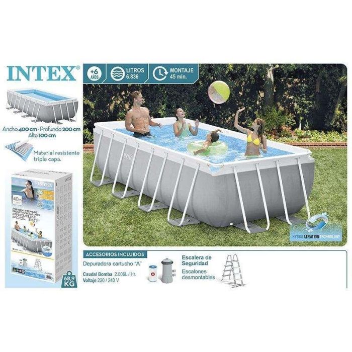 Piscina Desmontable Intex 26788NP 400 x 100 x 200 cm 8