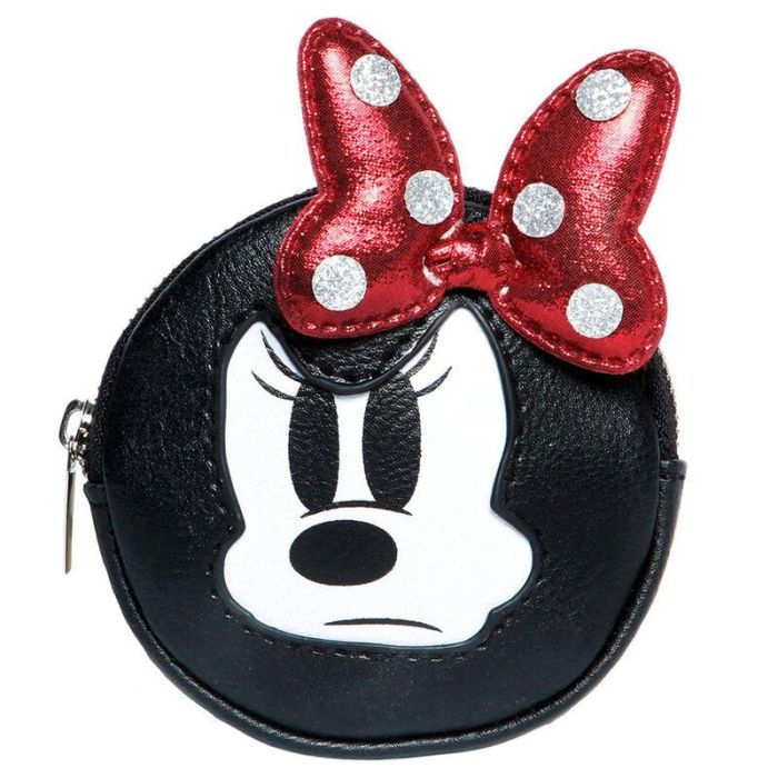 KARACTERMANIA Monedero Redondo Angry Minnie Disney 8,7x8,7x2,3cm con Cremallera