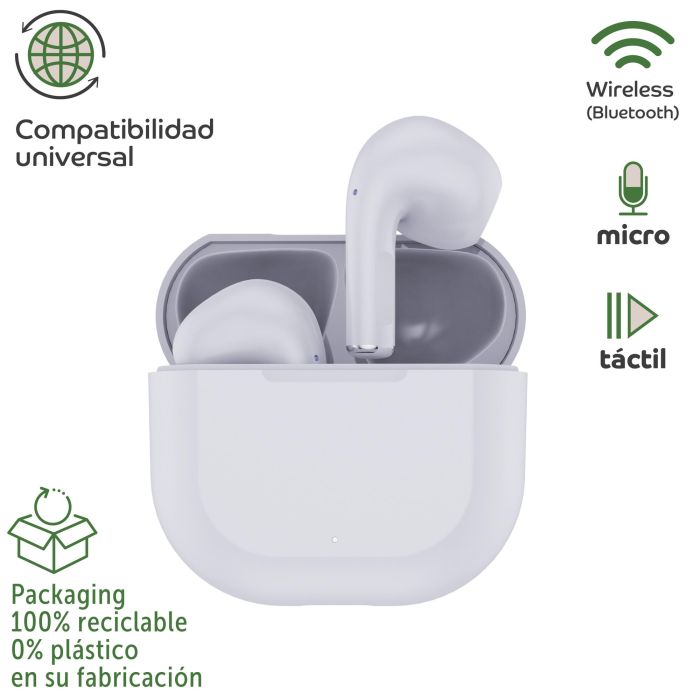 Auriculares Bluetooth Myway Wireless Touch MWHPH0030 con estuche de carga/ Autonomía 3h/ Blancos 1 Auriculares Bluetooth Myway Wireless Touch MWHPH0030 con estuche de carga/ Autonomía 3h/ Blancos 1