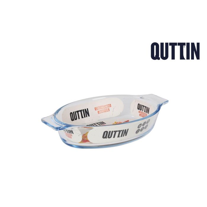 Quttin Fuente de Vidrio Ovalada 20x11.5 cm 400 cc (8 Unidades)