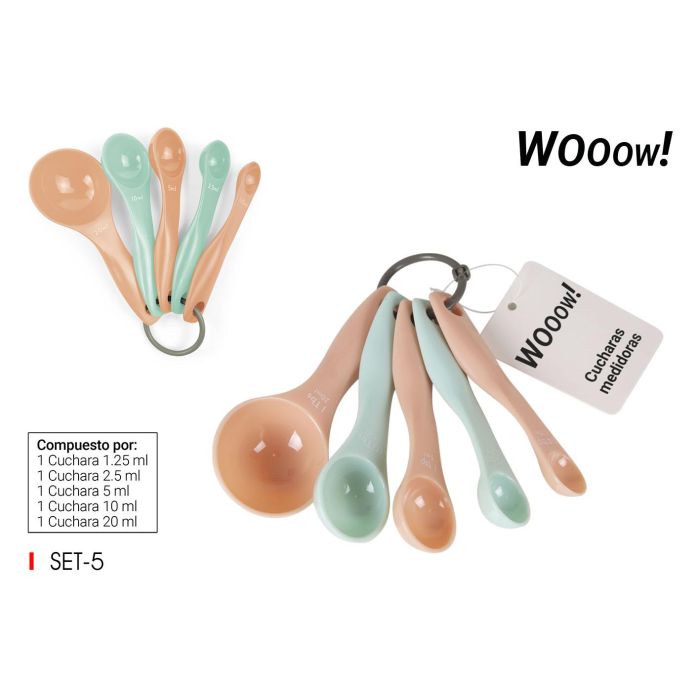 Cucharas Medidoras 5 Piezas Plástico Wooow (36 Unidades) Cucharas Medidoras 5 Piezas Plástico Wooow (36 Unidades)
