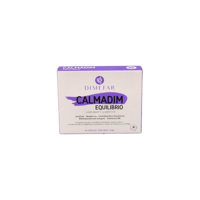 Calmadim Equilibrio con Magnesio, Vitamina B6, Azafrán y Probióticos para el Bienestar Mental y Reducir el Cansancio, 30 Cápsulas
