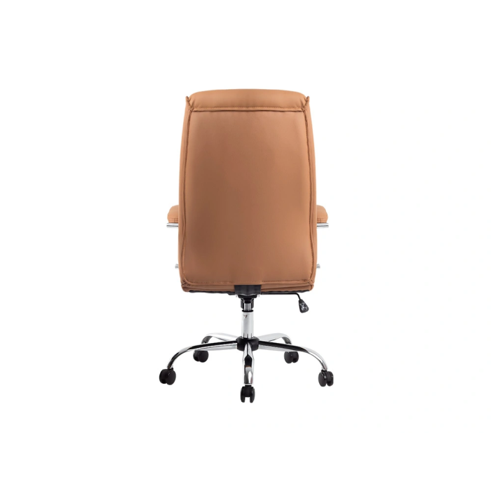 Q-connect Silla de Dirección Premium en Similpiel Color Crema, Base Metálica, Ruedas Suaves, Altura Ajustable - Máximo Confort y Elegancia para tu Oficina Moderna. 6