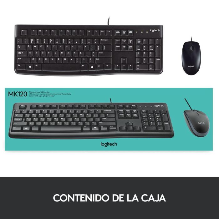 LOGITECH TECLADO + RATON MK120 optico usb 2.0 negro 7