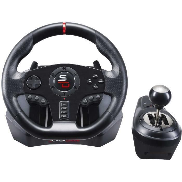 Volante de carreras - SUPERDRIVE - GS850-X - Cambio manual - 3 pedales - Levas - PS4 / Xbox 3 Volante de carreras - SUPERDRIVE - GS850-X - Cambio manual - 3 pedales - Levas - PS4 / Xbox 3