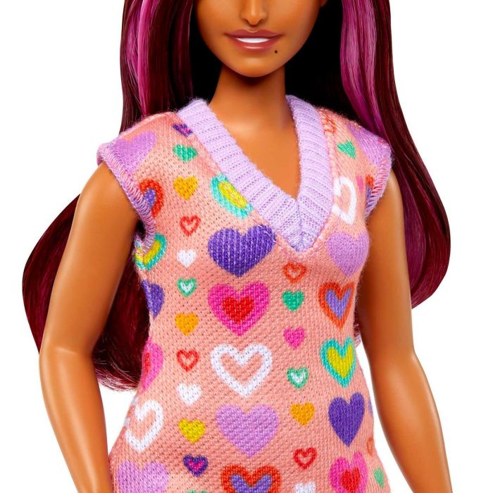 Muñeca Barbie Fashionista Vestido Corazones Hjt04 Mattel 3