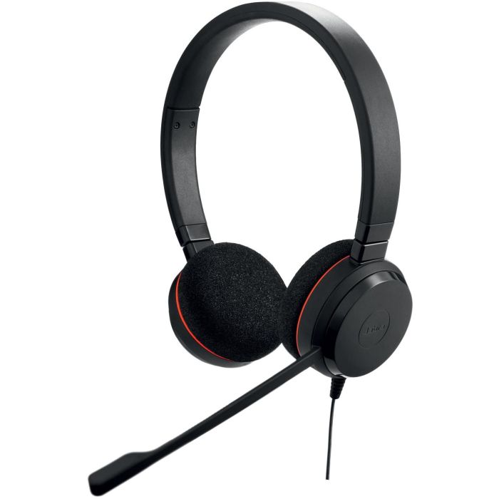 Jabra EVOLVE 20 MS Auriculares Profesionales Estéreo con Cable para PC, Gestión de Llamadas con Unidad de Control y Sonido de Calidad