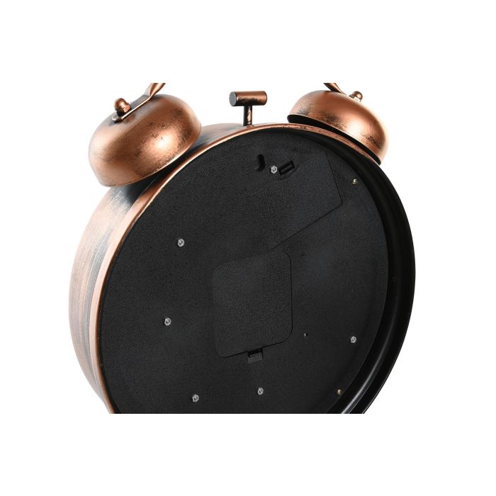 DKD Home Decor Reloj de Sobremesa Vintage Cobrizo de Hierro y Cristal, 33,5 cm Alto x 26 cm Ancho x 8 cm Fondo | Requiere 3 Pilas AA 1