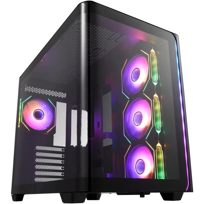 FSP Caja Torre Midi M580-BA ARGB TG Negra ATX, micro ATX, Mini-ITX con Panel de Vidrio Templado para Gaming