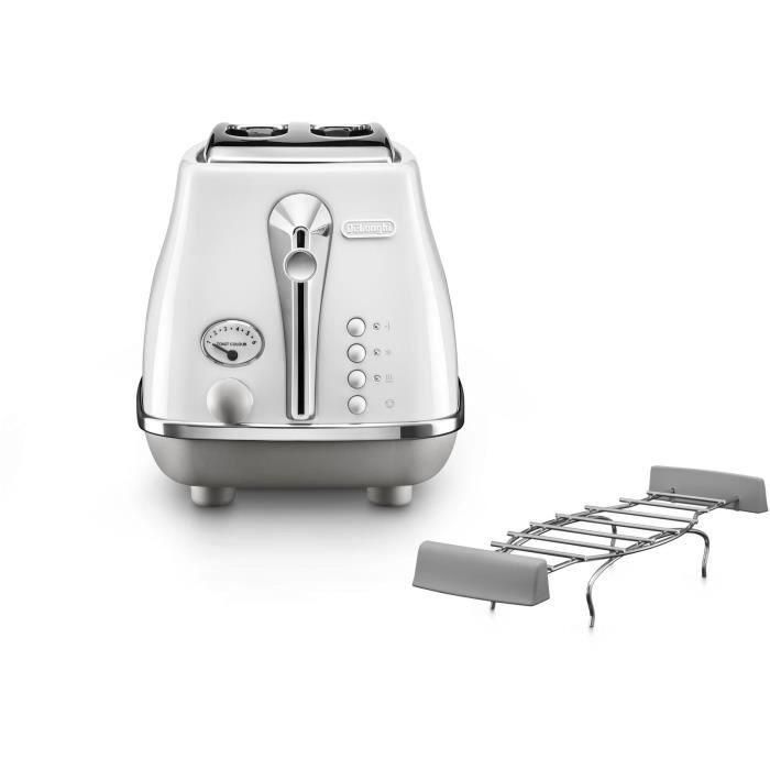 Tostadora - DELONGHI - CTOC2103.W - 900 W - 2 ranuras - Blanco 1 Tostadora - DELONGHI - CTOC2103.W - 900 W - 2 ranuras - Blanco 1
