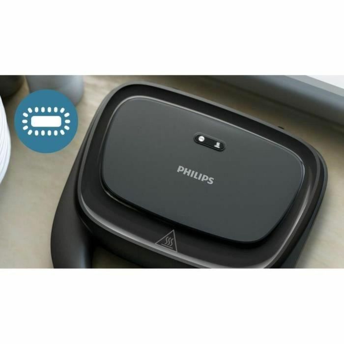 Sandwichera - PHILIPS - HD2331/90 - 750 W - Placas triangulares - Negra 1