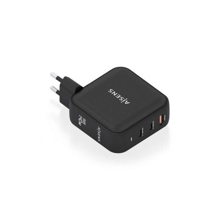 Aisens ASCH-140W3P031-BK Cargador de Pared GaN 140W con 2xUSB-C y 1xUSB-A, Carga Rápida PD3.1 para Portátiles/Móviles/Tablets, Negro Aisens ASCH-140W3P031-BK Cargador de Pared GaN 140W con 2xUSB-C y 1xUSB-A, Carga Rápida PD3.1 para Portátiles/Móviles/Tablets, Negro