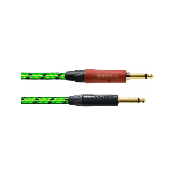Cordial Cable de Instrumento Jack-Jack Silent Verde UV 3M