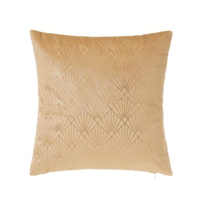 Cojín SUNRAY Beige Dorado Impreso Terciopelo 45 x 8 x 45 cm