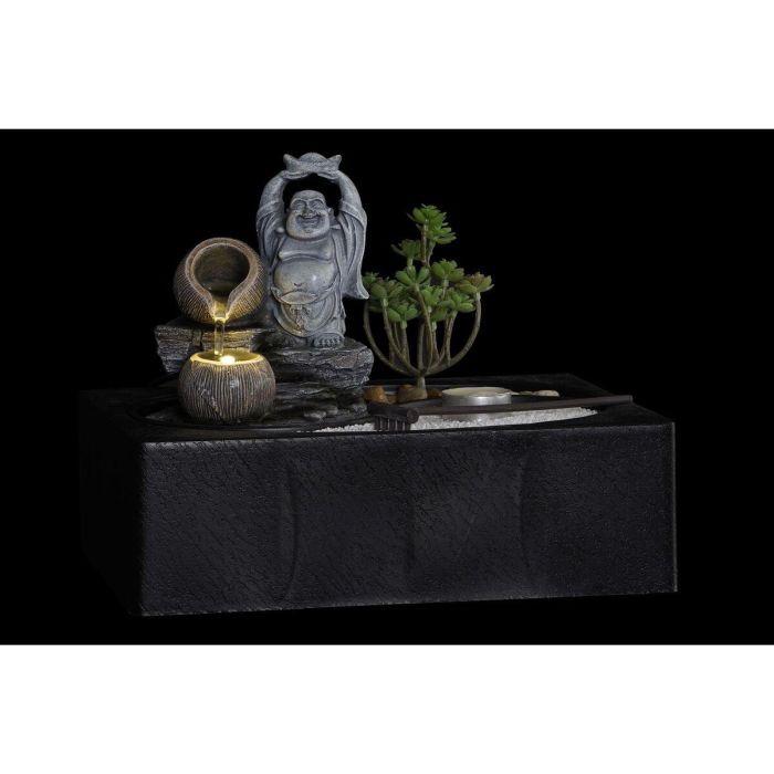 Fuente Oriental DKD Home Decor Negro Gris 21 x 23 x 29 cm (2 Unidades) 2