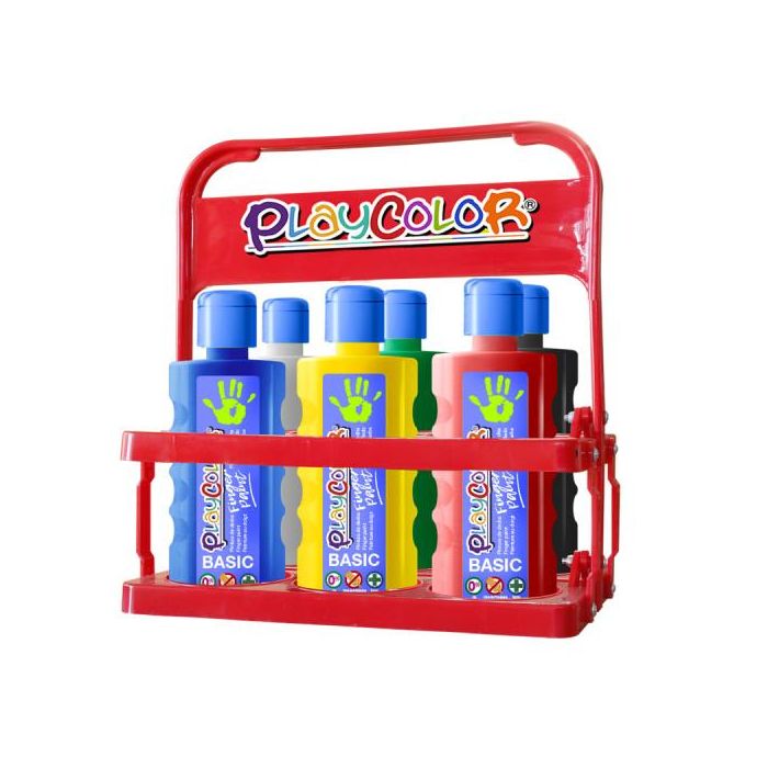 Finger Paint Basic para 6 Botellas 500Ml. Basket 6 Colores Playcolor 17791