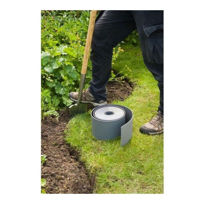 Naturaleza Borde de Jardín H7.5 cm x 10 m Polietileno Gris Espesor 3 mm 11