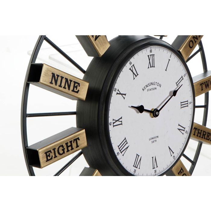 DKD Home Decor Reloj de Pared Dorado y Plateado Loft 6.4 x 40 x 40 cm (2 Unidades) 1