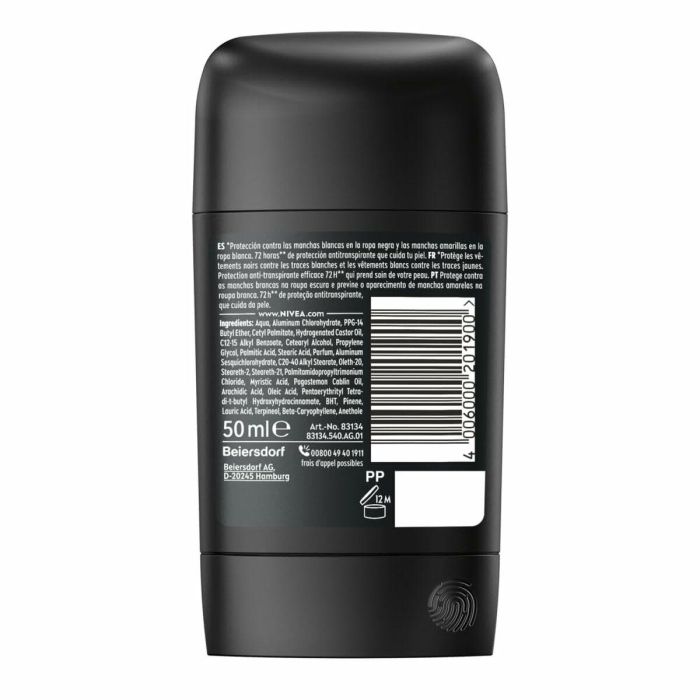 NIVEA MEN Black & White Invisible Original Desodorante Stick 72h Protección Antimanchas 50 ml 1 NIVEA MEN Black & White Invisible Original Desodorante Stick 72h Protección Antimanchas 50 ml 1