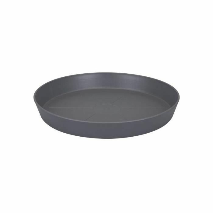 Elho Platillo Urban Round Loft Ø 30 cm para Macetas, Recoge Exceso Agua, Protege Raíces, Evita Manchas, Gris Carbón